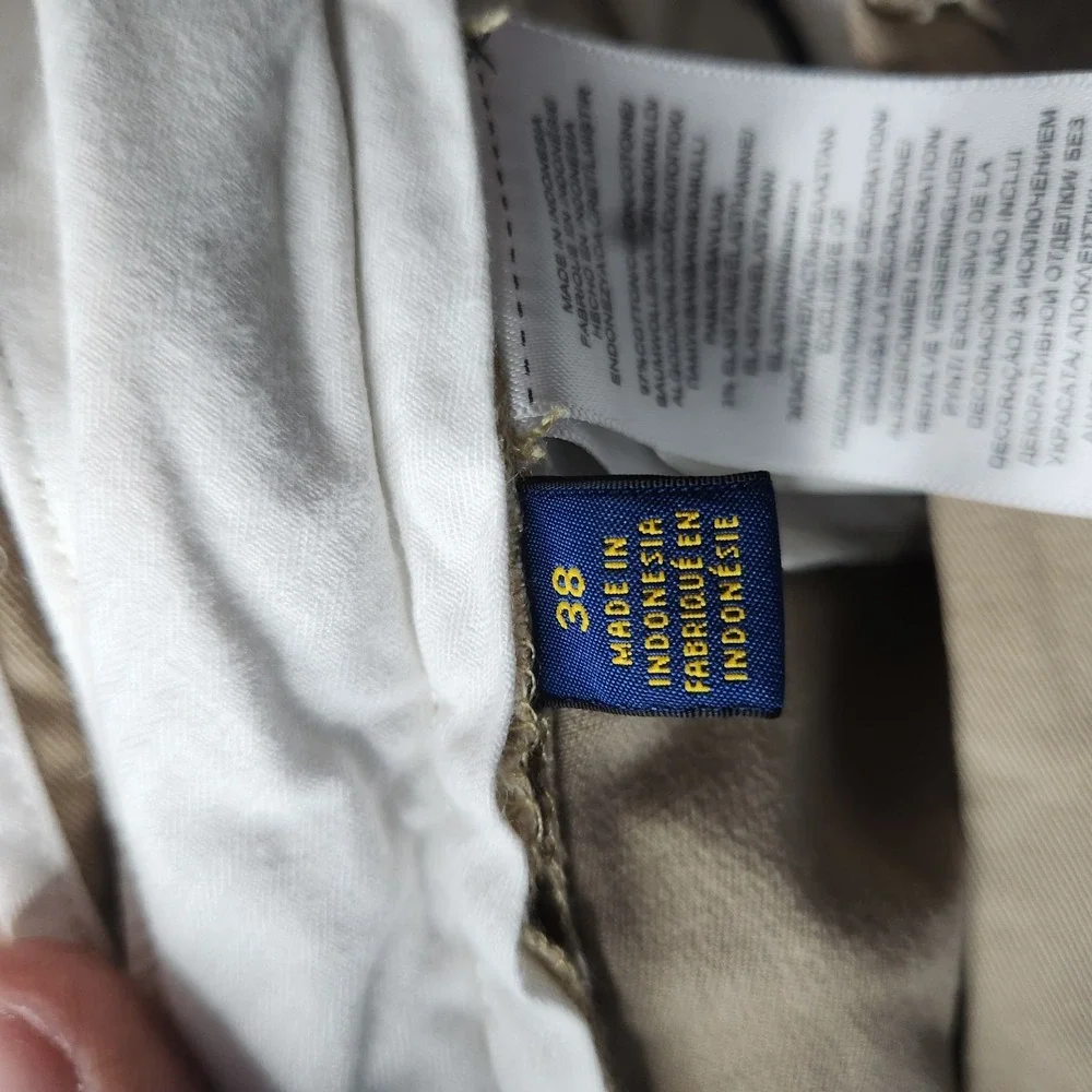 POLO Ralph Lauren Men's Stretch Classic‎ Fit Flat Front Khaki Shorts Size 38